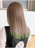 裾カラーグリーン_チェリーブラウンフェミニンロング_ba365282