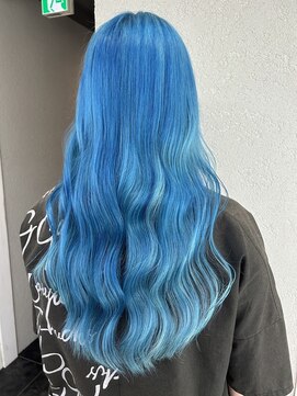 アジールヘア 所沢プロペ通り店(agir hair) スカイブルーハイトーンブリーチ水色ライトブルー所沢