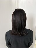 艶感で魅せる暗めグレージュ<銀座の/艶カラー/美髪カラー>