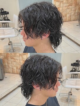 オーバー 町田店(OVER) センターパート×緩めスパイラルパーマ