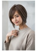 大人かわいい前髪セシルカットココアブラウンフリンジウェーブ