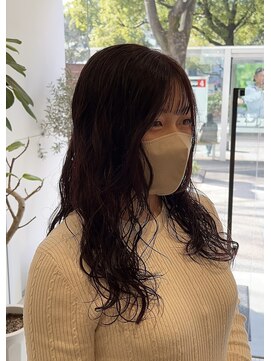 シアン 矢場町店(CYAN.) レッドカラー×ロングパーマ