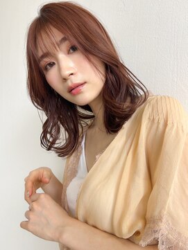 クラン(Chlan) 大人のピンクブラウン×ニュアンスパーマ×シースルーバング