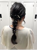 お呼ばれアレンジ◎編みおろし/ヘアアレンジ/三つ編み