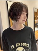 ハンサムショートボブ前髪くびれショートボブ前下がりショート