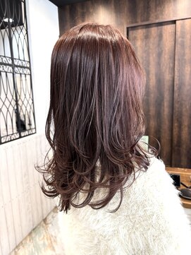 リノナ(Linona) ロングショートワンカールパーマカーキグレージュ前髪錦糸町