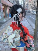 成人式サイド編み下ろしアレンジ♪