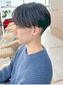 men'sメンズ髪質改善縮毛矯正ブリーチなしブルーブラック/立川