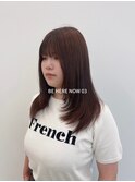 【韓国ヘア/レイヤーカット/ピンクブラウン】