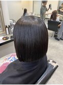 縮毛矯正×切りっぱなしボブ