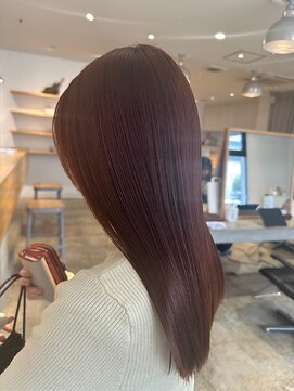 透明感バイオレットブラウン/ミディアム/髪質改善