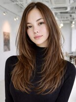 トリッカ シブヤ(TRICCA SHIBUYA)&nbsp;レイヤーロング/ベージュカラー/前髪無しロング/髪質改善