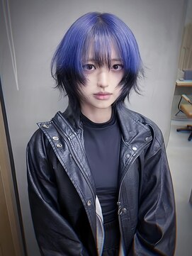 キイ ギンザ(k.e.y GINZA) ミディアムレイヤーカット×ブルーパープル
