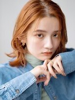 メル バイ ヘアサロン ニド(mer..by hair salon Nido)&nbsp;透明感オレンジカラー×外ハネボブ