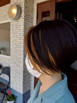 ヘアメイクボッカ(hair make Bokka)&nbsp;ショートボブ×オレンジインナーカラー