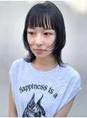 レイヤーカットウルフカット前髪カット暗髪ベージュカラー韓国