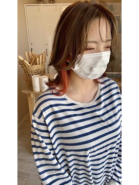 ブランココ(BlanCoCo) インナーカラー×オレンジ