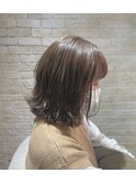 外ハネラフカール×パールベージュ×外国人風