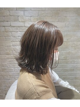 ティエル(TieLu) 外ハネラフカール×パールベージュ×外国人風