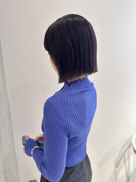 ヨーク(YOKE) YOKE 切りっぱなしボブぱつっとラベンダーボルドーブリーチなし