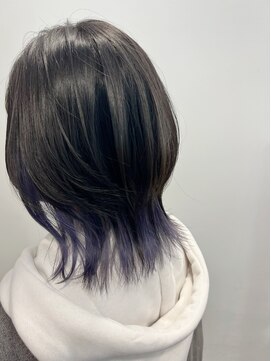 りんごの木 篠ノ井駅前店 ウルフカット/インナーカラー/バイオレットカラー