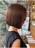 切りっぱなしボブ/オレンジブラウン