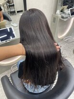 ロンドミラー 博多店(Lond Mirror)&nbsp;ワンレン切りっぱなし韓国ロング/ブリーチなし地毛風カラー/博多