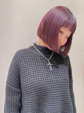 マイル 渋谷(mile) ブリーチ1回桜ピンク×ボブカット