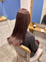 ブリーチなし　ピンクブラウン