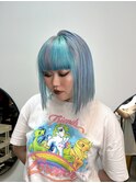 aqua blue × silver(福岡/天神/大名)