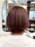 白髪ぼかし/ピンクベージュ/ピンクブラウン/大人ボブ