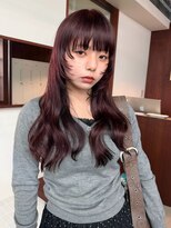 テトヘアー(teto hair)&nbsp;ボルドーカラー　暖色カラー　レイヤー　ロング　艶感