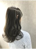 小顔セミウェットウェーブピンクベージュハイライトカラー