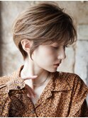 大人可愛い20代30代40代黒髪前下がりショートボブ丸みショート◎