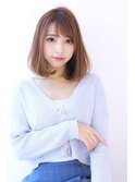 前下がりボブミルクティーベージュケアブリーチ