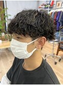 波巻きスパイラルパーママッシュショート無造作パーマ刈り上げ