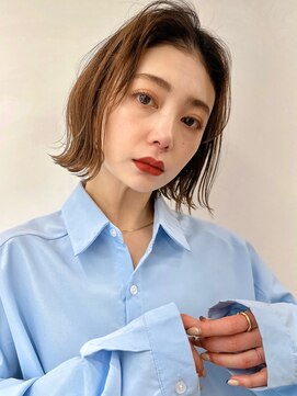 サンドシーン(sand scene) 20代30代40代丸みショートボブマッシュ前下がりレイヤー