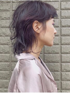 フイ(HUI) 20代30代ダブルカラーシアーピンクミディアムウルフ