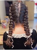 ツイン編み込み☆お出かけ前にヘアセット