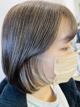 エファッセ 伊奈店(efface) イヤリングカラー×デザインカラー×ベージュブラウン×ボブ