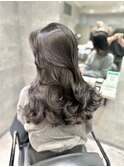 レイヤーカット 韓国ヘア 顔まわりカット アッシュカラー