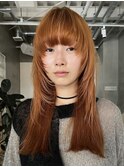 天神大名顔周りレイヤーカットミディアムボブタッセルボブパーマ