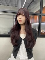 ニコ トウキョウ 渋谷(nico TOKYO)&nbsp;ダブルカラーチェリーレッドピンクブラウン韓国レイヤーロング