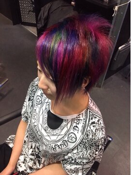 ゾーマ(ZOUMA) ショートレインボーメッシュ♪ カラートリック