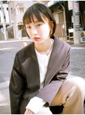 ミニボブ×アプリコットオレンジ 「横浜/縮毛矯正/髪質改善」