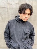 センターパートマッシュ