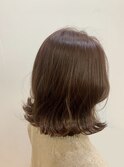 くびれ外ハネボブスタイル☆暖色でツヤツヤカラー
