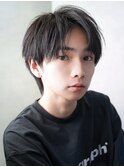 爽やかツーブロックマッシュナチュラルコンマバング