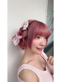 可愛さ全開ピンクボブアレンジ