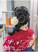 編み込みポニテアレンジ